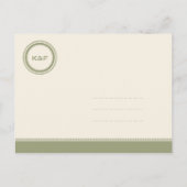 日縁ど付きハガキを保存する緑のカスタム結婚式 案内ポストカード (裏面)