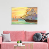 日航海の没の帆船 キャンバスプリント (インサイチュ (リビング))