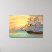 日航海の没の帆船 キャンバスプリント (正面)