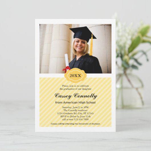 日華美付写モダン真卒業招待状 招待状 (スタンド正面)