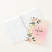 日記赤面花模様名monogram ノートブック (内部)