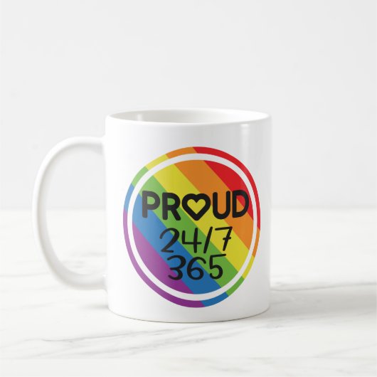 日誇りを持った々の虹色プライド月 コーヒーマグカップ (左)