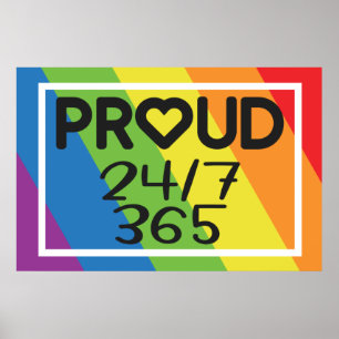 日誇りを持った々の虹色LGBTQ+プライド月 ポスター