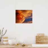 日誇りを持ったの入り雲の獅子顔 ポスター (キッチン)