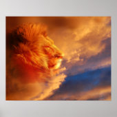 日誇りを持ったの入り雲の獅子顔 ポスター (正面)