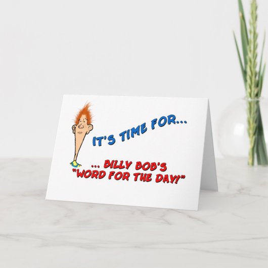 日誕生日のためのビリーボブの単語 カード (正面)
