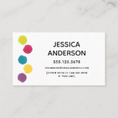 日遊付きカードカラフル水色ドットアクセント コーリングカード (裏面)