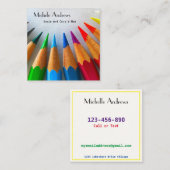 日遊付Momカードカードカラー文字 スクエア名刺 (正面/裏面)