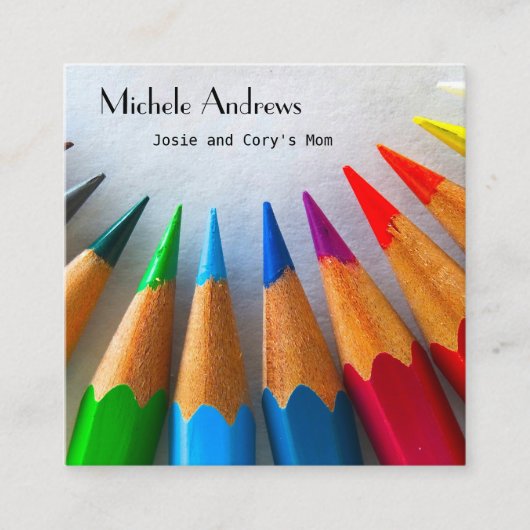 日遊付Momカードカードカラー文字 スクエア名刺 (正面)