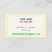 日遊付Momカードカードカラー文字 名刺 (裏面)