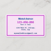 日遊付Momカードカードカラー文字 名刺 (裏面)