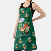 日除けと木の下の子供のような陽気なクリスマス エプロン (インサイチュ)