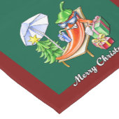 日除けと木の下の子供のような陽気なクリスマス ショートテーブルランナー (コーナー)