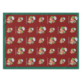 日除けと木の下の子供のような陽気なクリスマス テーブルクロス (正面(横))