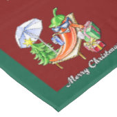 日除けと木の下の子供のような陽気なクリスマス テーブルクロス (アングル)