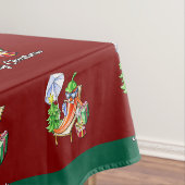 日除けと木の下の子供のような陽気なクリスマス テーブルクロス (インサイチュ)