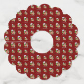 日除けと木の下の子供のような陽気なクリスマス ワイングラスタグ (裏面)