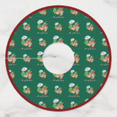 日除けと木の下の子供のような陽気なクリスマス ワイングラスタグ (裏面)