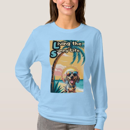 日除クールけ用：サングラス着用のカップ Tシャツ (正面)