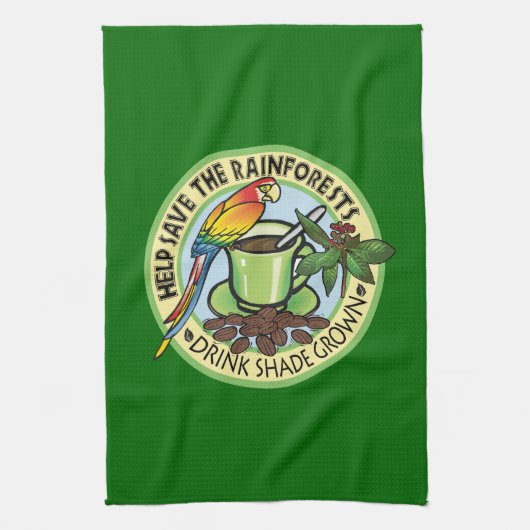 日陰で育ったコーヒー キッチンタオル (縦)