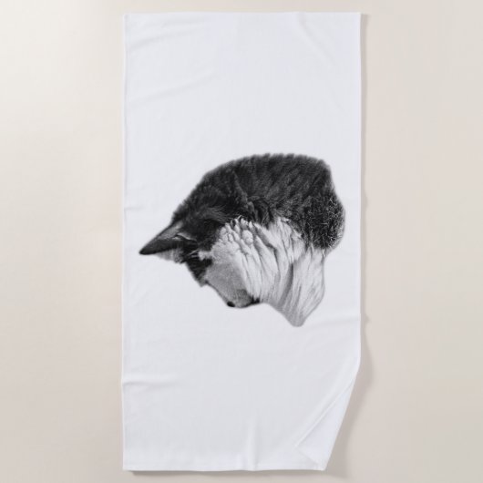 日陰と孤独 ビーチタオル (正面)