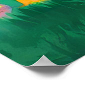 日陰の森の中での猫の集まり ポスター (角)