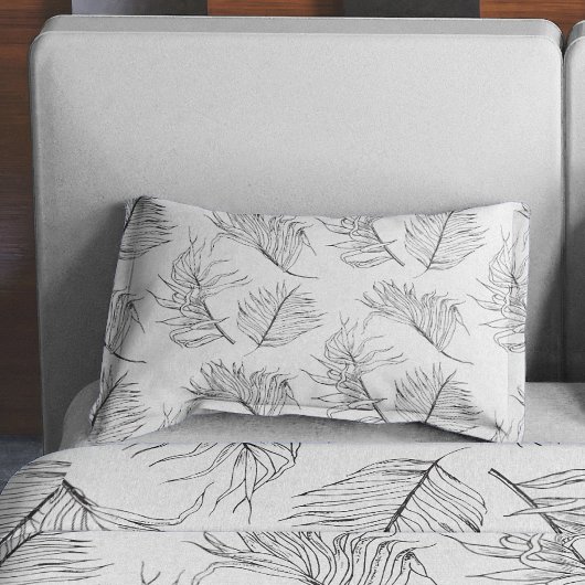 日陰の植物性の黒と白の枕カバー 枕カバー