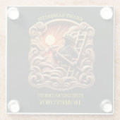 日頃のヒーローの消防署バッジ ガラスコースター (裏面)