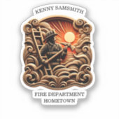 日頃のヒーローの消防署バッジ シール (正面)