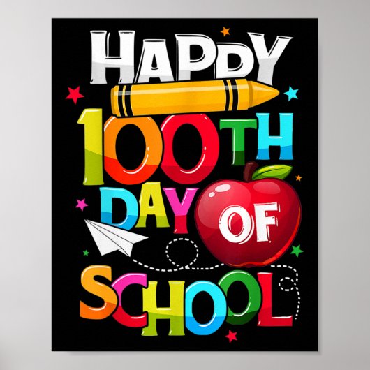 日頭が切れるハップ100th Day of School先生ライ ポスター (正面)