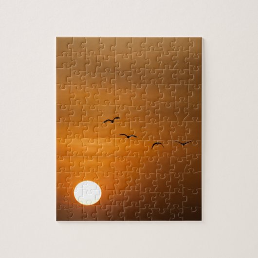 日飛んでいる没の鳥 ジグソーパズル (縦)