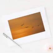 日飛んでいる没の鳥 長方形シール (封筒)