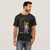 日食の猫　日食メガネ姿 Tシャツ (正面フル)