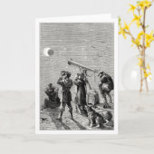 日食を見ている人々 カード (黄色い花)