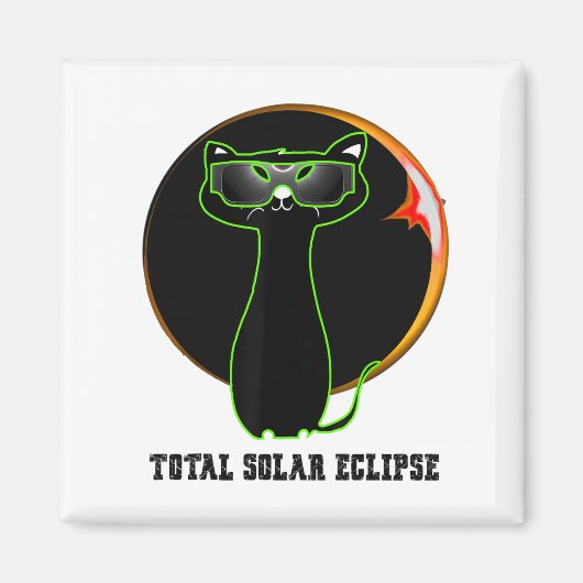 日食グラス太陽のトータルEcliを着た太陽の猫 マグネット (正面)