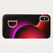 日食モノグラム鮮やかブラックバイオレットピンク Case-Mate iPhoneケース (裏面(横))