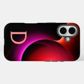 日食モノグラム鮮やかブラックバイオレットピンク Case-Mate iPhoneケース (裏面 (横))