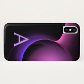 日食モノグラム鮮やか黒紫 Case-Mate iPhoneケース (裏面(横))