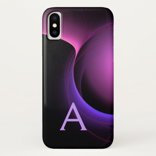 日食モノグラム鮮やか黒紫 Case-Mate iPhoneケース (裏面)