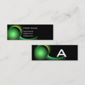 日食モノグラム鮮やか黒緑 スキニー名刺 (正面/裏面)