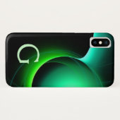 日食モノグラム鮮やか黒緑 Case-Mate iPhoneケース (裏面(横))