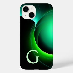 日食モノグラム鮮やか黒緑 Case-Mate iPhone 14ケース