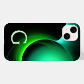 日食モノグラム鮮やか黒緑 Case-Mate iPhoneケース (裏面 (横))