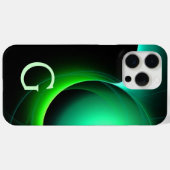 日食モノグラム鮮やか黒緑 Case-Mate iPhoneケース (裏面 (横))