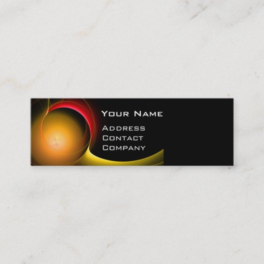 日食モノグラム鮮やか黒黄 スキニー名刺 (正面)