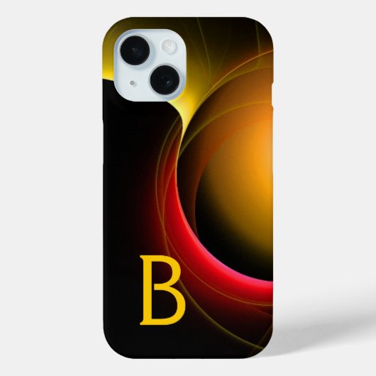 日食モノグラム鮮やか黒黄 Case-Mate iPhoneケース (裏面)