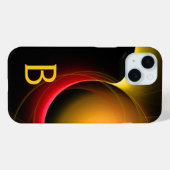 日食モノグラム鮮やか黒黄 Case-Mate iPhoneケース (裏面 (横))