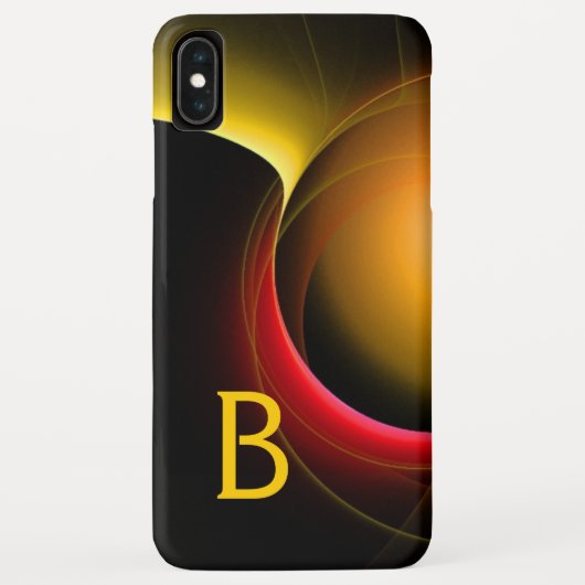 日食モノグラム鮮やか黒黄 Case-Mate iPhoneケース (裏面)