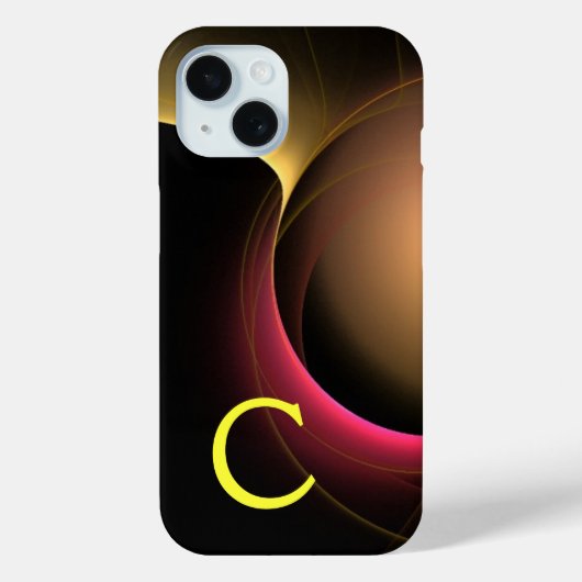 日食モノグラム鮮やか黒黄 Case-Mate iPhoneケース (裏面)