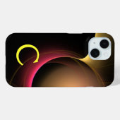 日食モノグラム鮮やか黒黄 Case-Mate iPhoneケース (裏面 (横))
